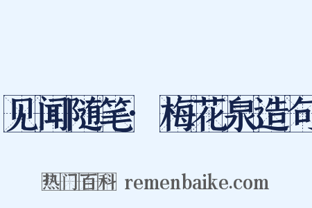 见闻随笔·梅花泉造句是什么意思的图片